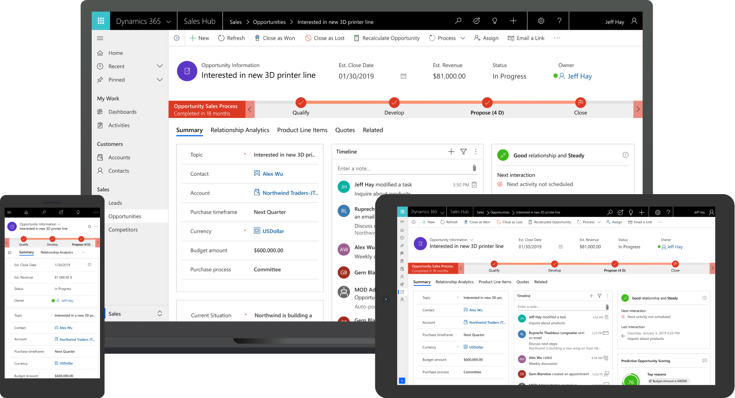 Dynamics 365 Sales on multiple screens